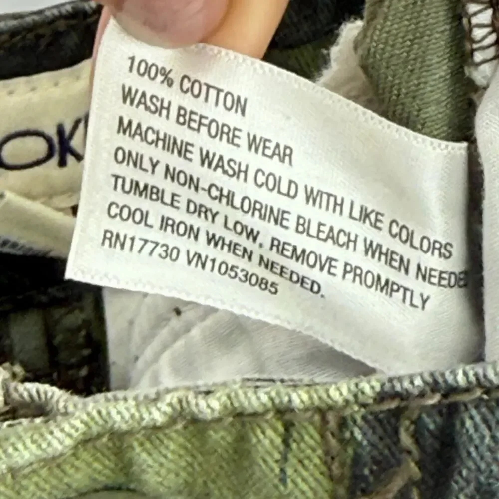 Y2K Cherokee Boys Camo Cargo Pants Sz 12 Green 100% Cotton Pockets Utility - Picture 7 of 8